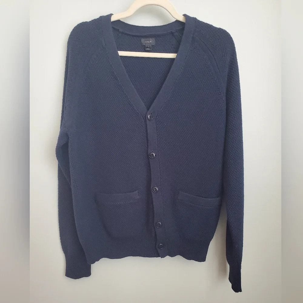 J.Crew Men's Navy Blue Open Cardigan Size Medium